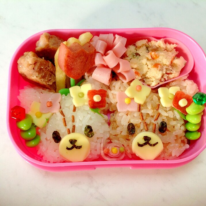 ルルロロ！お弁当！簡単！キャラ弁！くまちゃん